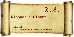 Klenoczki Albert névjegykártya